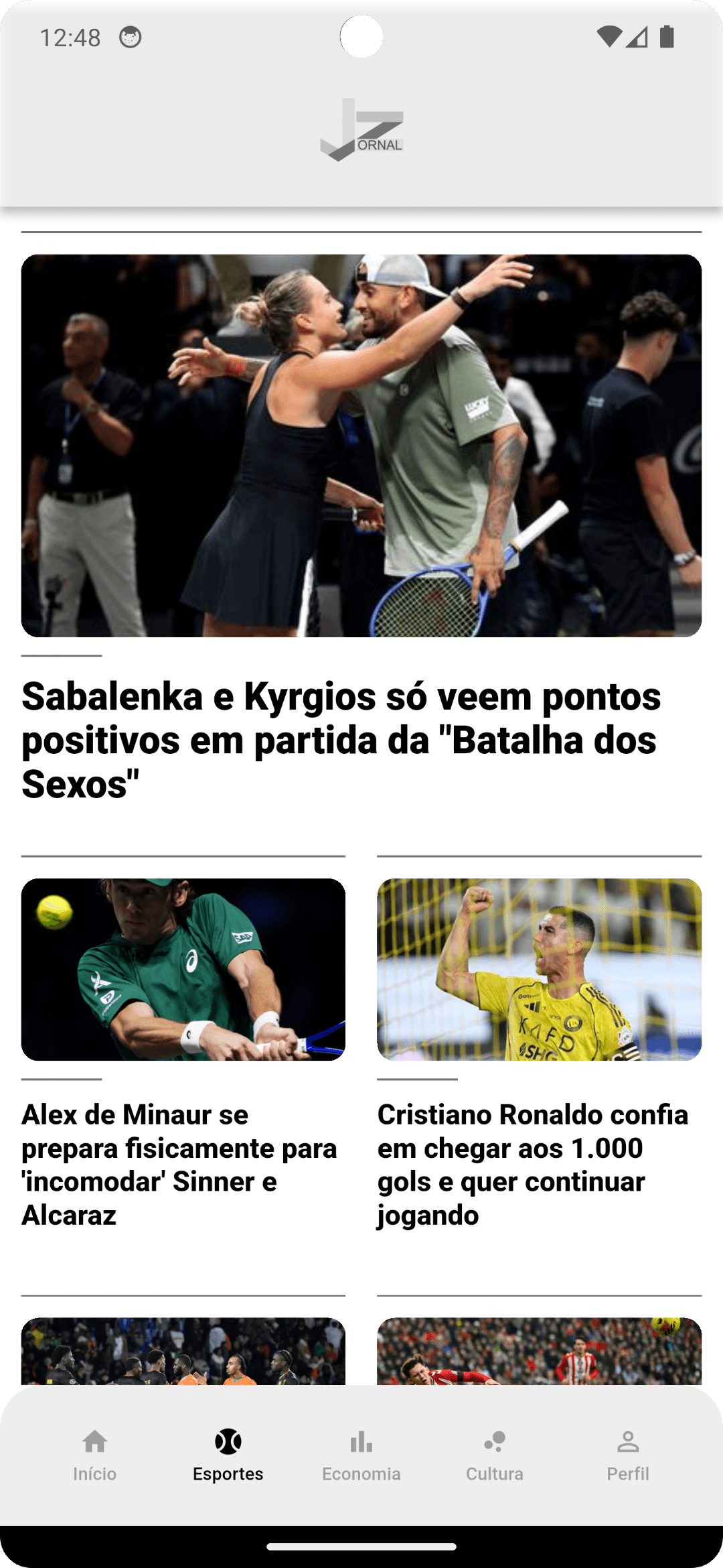Aplicativo JornalZ no celular