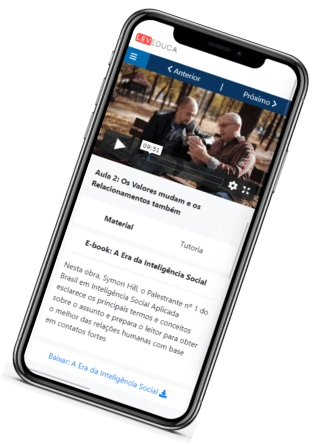 App Lev Educa aberto no celular
